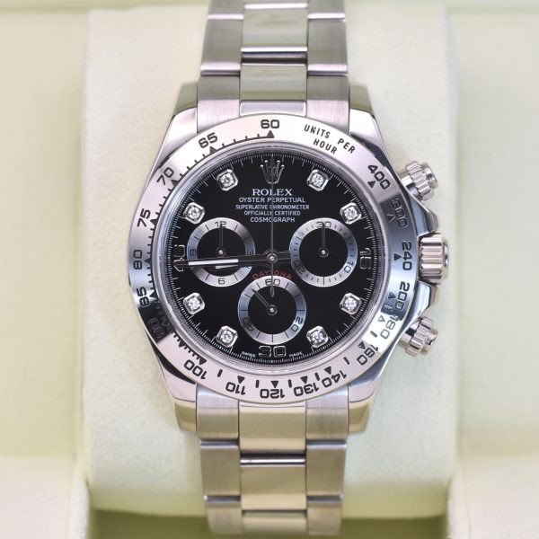 Rolex Daytona 116509, 18k white gold, Black diamond dial