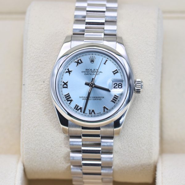 Rolex Datejust 31mm ref 178246 platinum, Ice blue dial