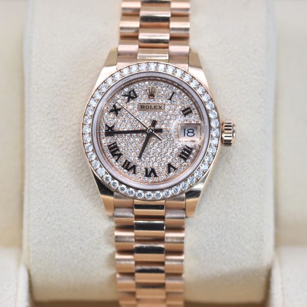 Rolex Datejust 28mm ref 279135rbr, Factory diamond set